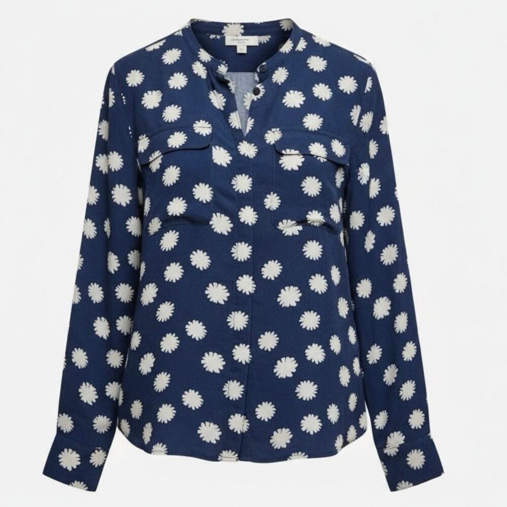 Equipment Femme 100% Silk Daisy Floral Button Down Blouse